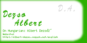 dezso albert business card